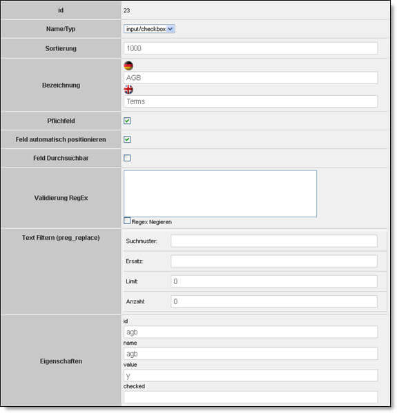 Registrierungsformular