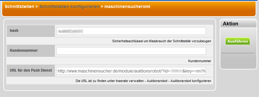 Screenshot 4 Maschinensucher.de Schnittstelle