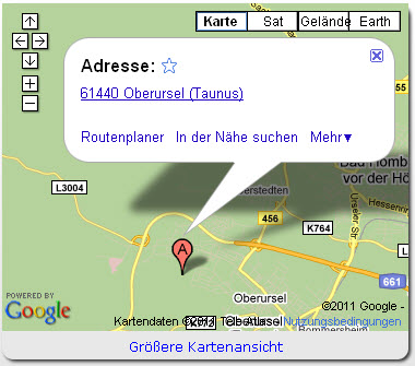 Google Maps Standortkarte/ Routenplaner in Auktion integriert