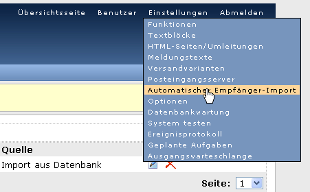 Newsletter Tool für Auktion einrichten 1